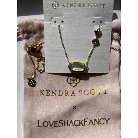 🩵Kendra Scott X Love Shack Fancy Elisa Blue Blooming Heirloom Necklace New 🎀 - Picture 9 of 11